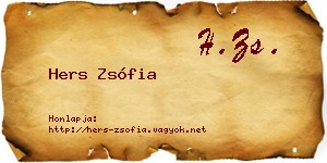 Hers Zsófia névjegykártya